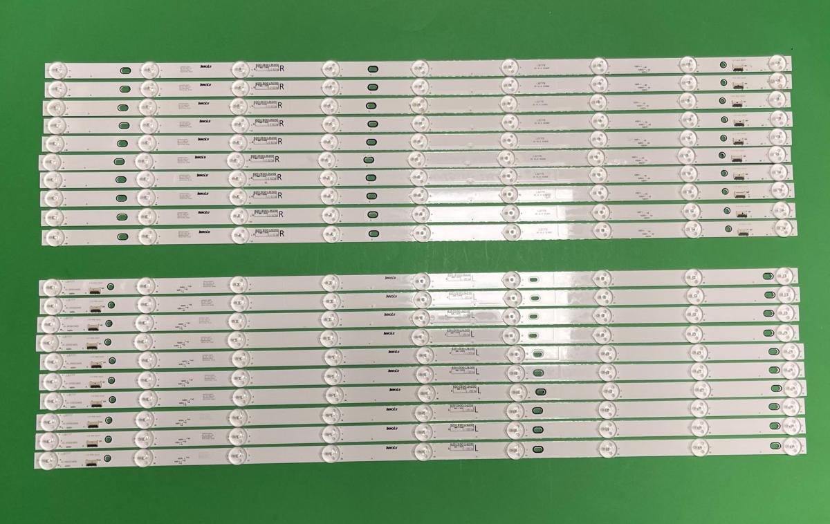 Led backlight strip for tv PANASONIC  65" set  20pcs , 10pcs X 6201B001J4200 L & 10pcs X 6201B001J5200 R , 9LED , 660MM ,