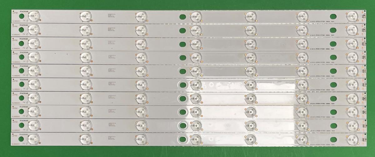 Led backlight strip for tv ROWA 50" set 10pcs X JS-LB-D-JP50S8-071CBAC / RF-AI500B32-0701S-01 / PC62926B / E50S8100 / 30806A / LED50C380, 7LED , 6V , 515MM