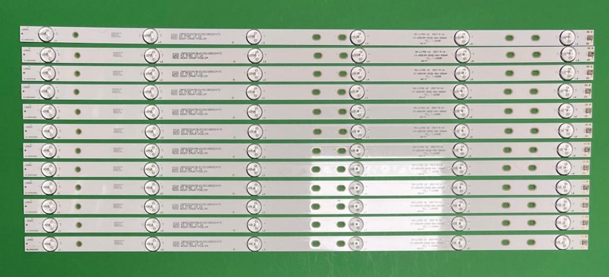 Led backlight strip for tv CHANGHONG / MANTA 65" set  12pcs X MS-L1759 V2  - CY-65D15M-3030-36V-300MA , 6LED , 6V , 620MM