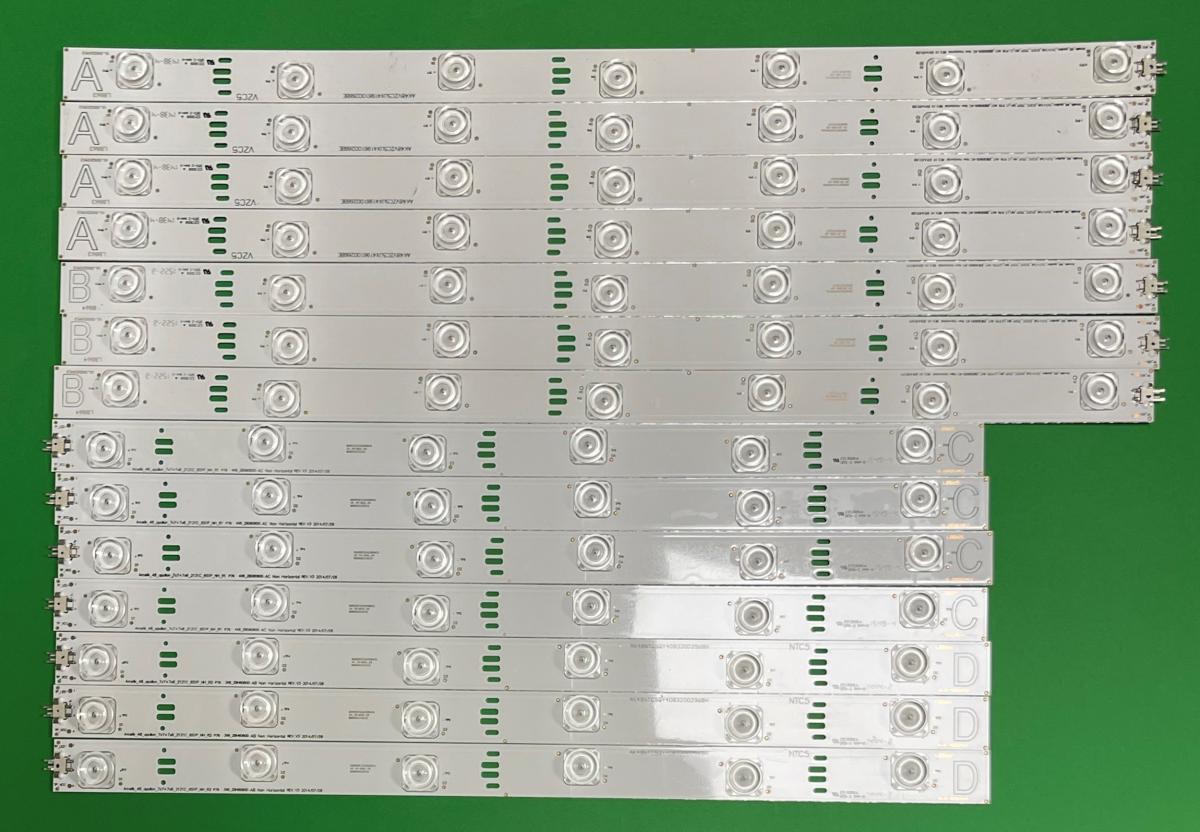 Led backlight strip for tv GRUNDIG 48" set 14pcs , Arcelik_48_apollon_7X7+7x6_2121C_6S1P_NH_L1/L2/R1/R2 P76 4X7_ZBE60600_AC Non Horizontal REV.V3 , 4pcs X A & 3pcs X B & 4pcs X C & 3pcs X D ,