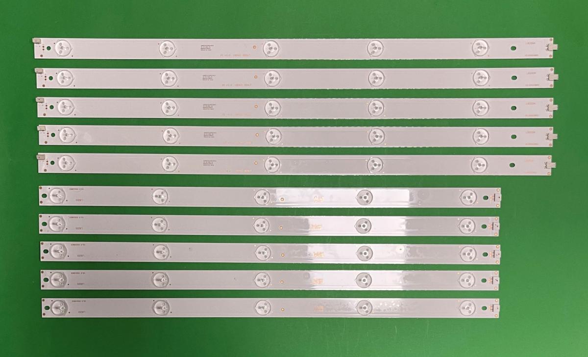 Led backlight strip for tv SUNNY 49" set 10pcs , 5pcs X LB-C490F14-E4-L-G1-SE1 SE2 SVJ490A17_REV02-5LED_R & 5pcs X LB-C490F14-E4-L-G1-SE1 SE2 SVJ490A17_REV02-5LED_L