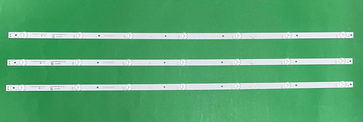 Led backlight strip for tv CHANGHONG 43" set  3pcs X RF-BS430E30-0701S-03 , 7LED , 6V , 801MM