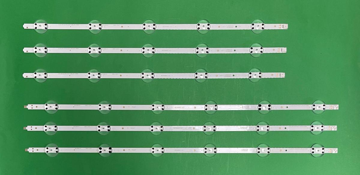 Led backlight strip for tv GRUNDIG 55" set 6pcs , 3pcs X L4_CLA_WCF_E5_FAM_L5_R1.0_S6Q_LM-00655A , WCF60602-AC , LEFT & 3pcs X L4_CLA_WCF_E5_FAM_R6_R1.0_S6Q_LM-00656A , WCL60602-AC , RIGHT , 3V , WCF60602AC , WFL6062-AA ,