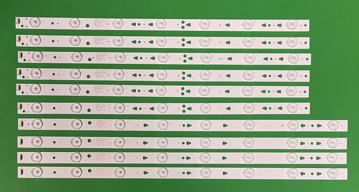Led backlight strip for tv HAIER 48" set 10pcs , 6pcs X LED48D7-01(C)/(B) , 7LED , 3V , 460MM & 4pcs X LED48D8-01(C)/(B) ,  8LED , 3V , 516MM