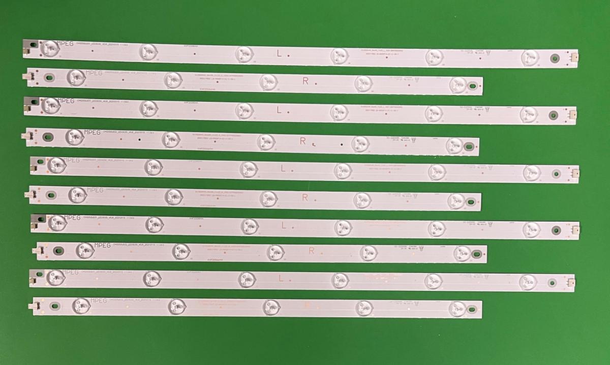 Led backlight strip for tv CHANGHONG 50" set 10pcs , 5pcs X  CHGD50LB31-LED3030_V0.9 & 5pcs X CHGD50LB32-LED3030_V0.9 , SVJ500A37-REV05-11LED-L & SVJ500A37-REV05-11LED-R ,
