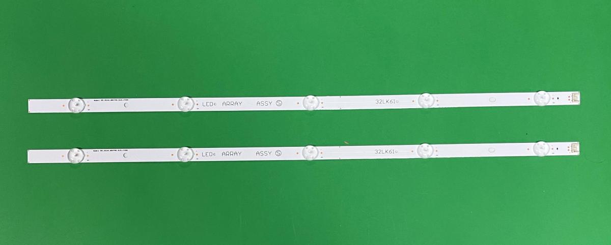 Led backlight strip for tv LG 32" set 2pcs X SSC_32LK61_BOE(FHD)_5LED_171020  SSC_32LJ61_BOE(FHD)_5LED_171020 32LK61 32LM63 HL-99320CSP1313-0501S-01 , 615MM , 5LED , 3V , AGF79018602