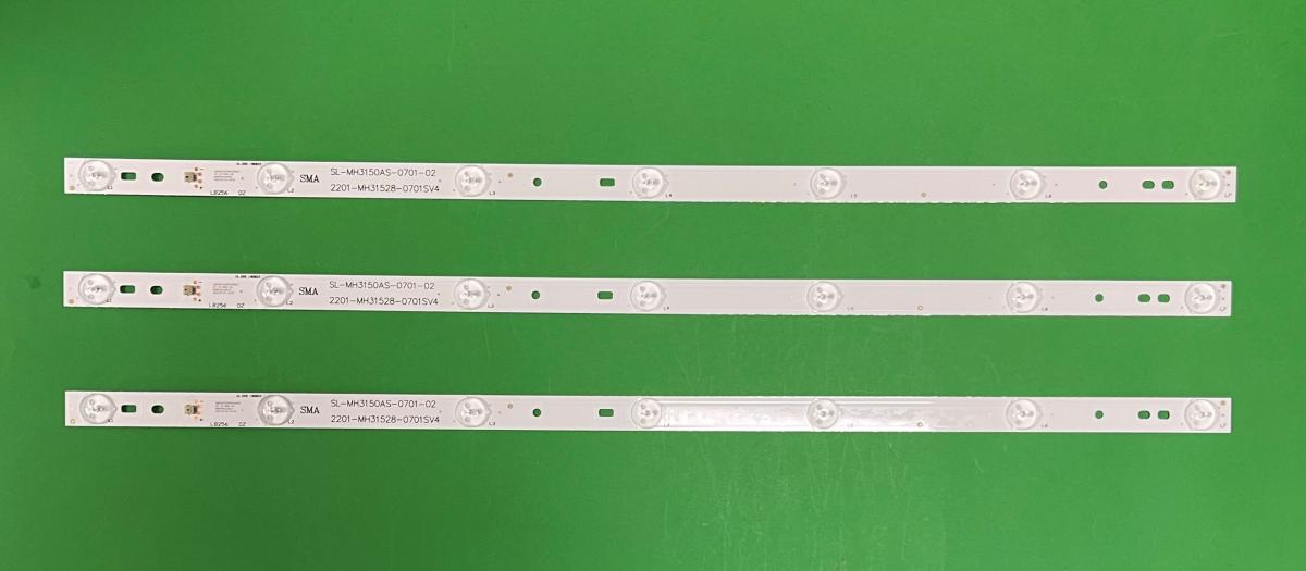 Led backlight strip for tv PULSAR 32" set 3pcs X SL-MH3150AS-0701-02 , 7LED , 3V , 590MM ,