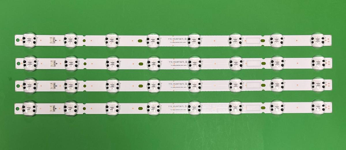Led backlight strip for tv LG 55" set    4pcs X LGIT_Y19_55UM73&75 / Y19_TRIDENT_55UM73&75 , 8LED , 6V , 581MM , AGM76889301 ,
