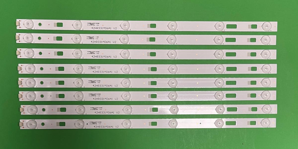 Led backlight strip for tv TCL 42" set 8pcs X 42HR331M06A1 V2 , 4C-LB4206-HQ2 , 4C-LB4206-HQ1 , 4C-LB4206-YH4 , 6LED , 3V , 460MM