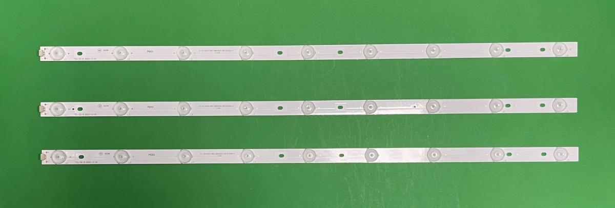 Led backlight strip for tv TCL 32" set 3pcs X TCL-32-9 , 4C-LB320T-YH1 ,TC-32-P6XX-H82DB00253-DAFS10093-X , 9LED , 6V , 630MM