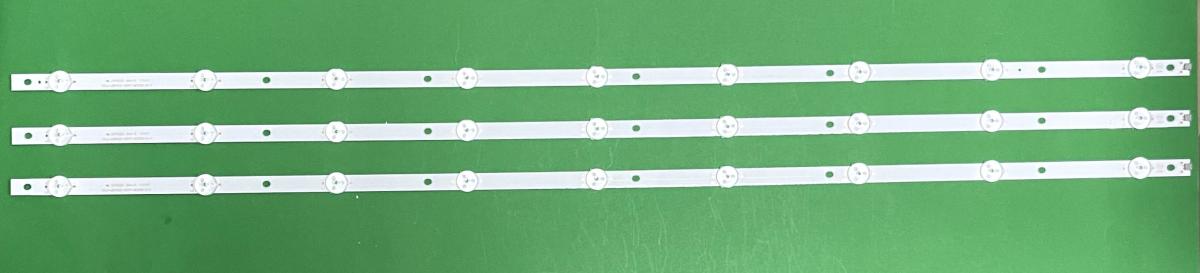 Led backlight strip for tv PHILIPS  43" set 3pcs X CEJJ-LB430Z-9S1P-M3030-D-1 Aoc 43s5295 LB43106 V0_00 210BZ09D0B33MVH01L , 9LED , 3V , 840MM