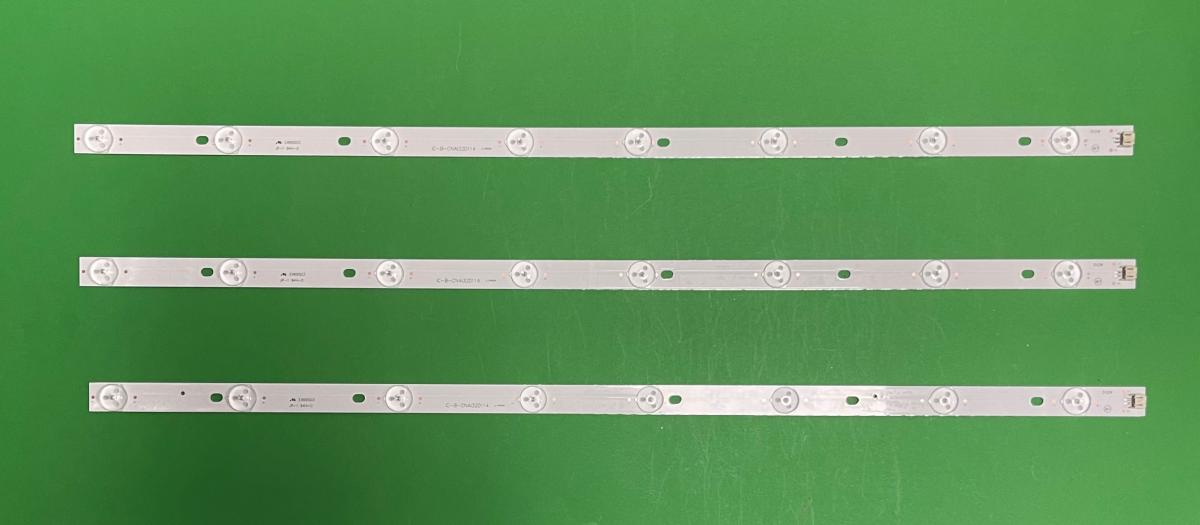 Led backlight strip for tv ELEMENT 32" set 3pcs X IC-B-CNAI32D114 , 8LED , 3V , 604MM ,
