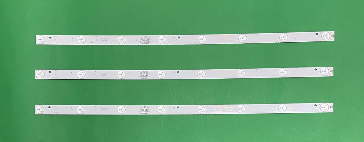 Led backlight strip for tv TCL 32" set 3pcs X KJ32D08-ZC21F-05 / KJ32D08-ZC21F-05 / 303KJ320036 / 303KJ320038  , 8LED , 3V , 570MM