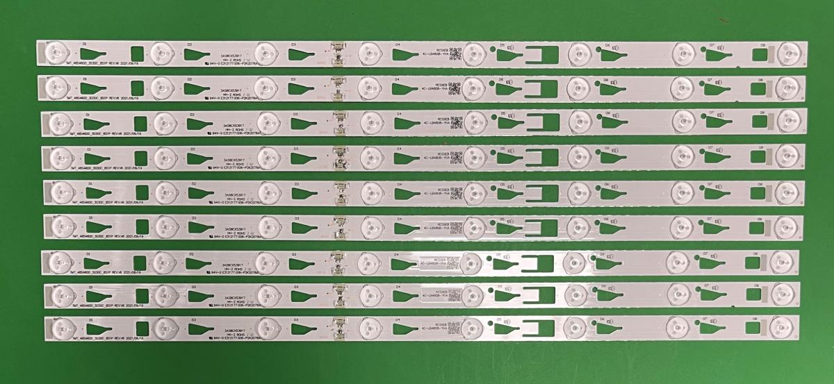 Led backlight strip for tv TCL 48" set 9pcs X TMT_48S4600_3030C_81SP REV.V6 , 4C-LB4808-YHA , 8LED , 3V , 538MM ,