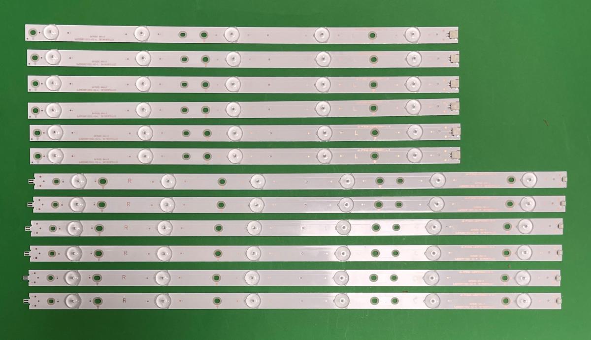 Led backlight strip for tv PHILIPS 50" set 12pcs , 6pcs X LB-PF3528-GJD2P5C506X11-R-B & 6pcs X LB-PF3528-GJD2P5C506X11-L-B , 500TT63 , 500TT42 , 500TT41 , 500TT26