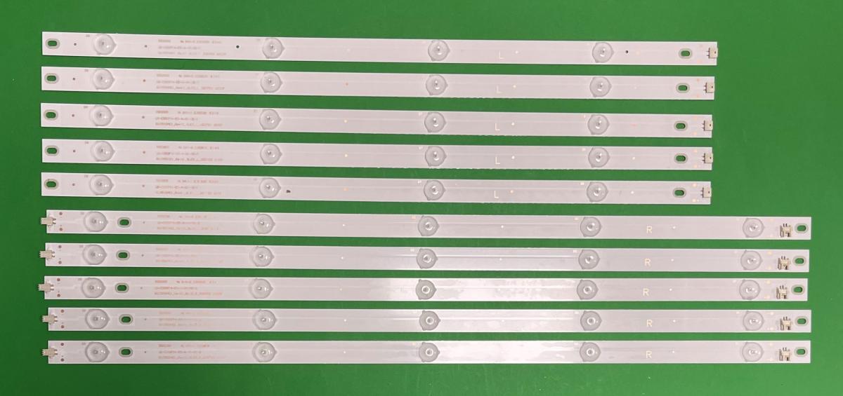 Led backlight strip for tv CHANGHONG 55" set 10pcs , 5pcs X LB-C550F14-E5-A-GA-SE-1 , SVJ550AE1_Rev11_9LED_L & 5pcs X LB-C550F14-E5-A-GA-SE-2 ,  SVJ550AE1_Rev11_9LED_R