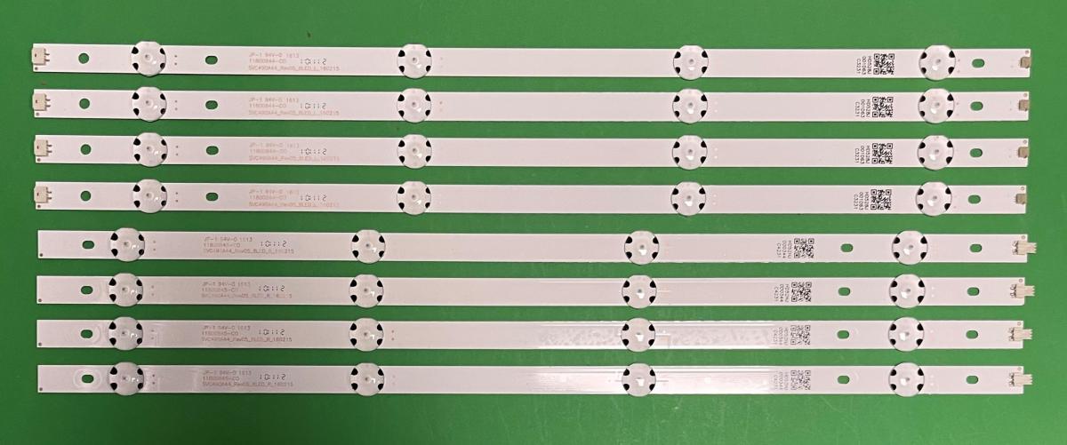 Led backlight strip for tv LG 49" set 8pcs , 4pcs X SVC490A44_REV05_8LED_L 160215 4LED 3V & 4pcs X SVC490A44_REV05_8LED_R 160215 4LED 3V