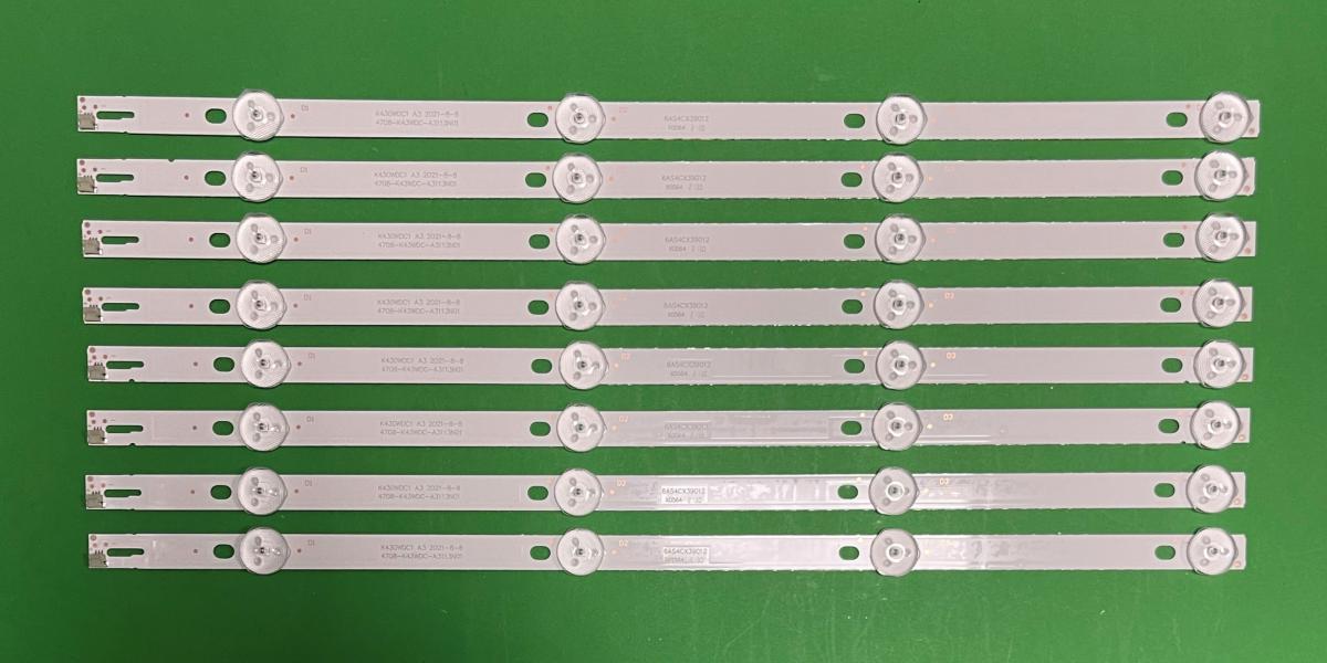 Led backlight strip for tv PHILIPS  43" set 8pcs X K430WDC1 , A3 4708-K43WDC-A3113N01 , 4LED , 6V , 388MM