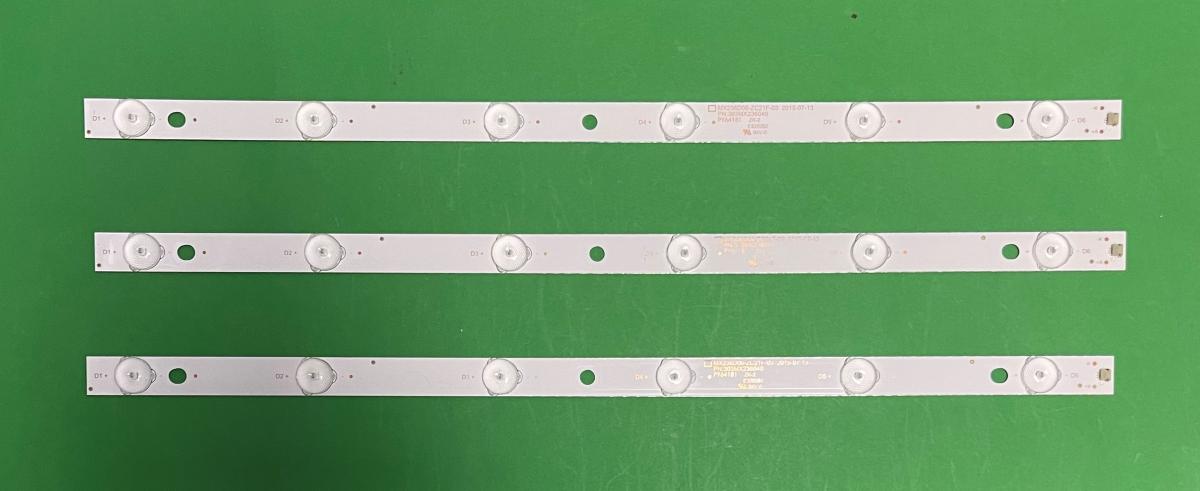 Led backlight strip for tv SANYO 25" set 3pcs X  MX236D06-ZC21F-03 303MX236040 PY64181 ZK-2 E320292 PN:303MX236040 , 6LED , 3V , 446MM ,