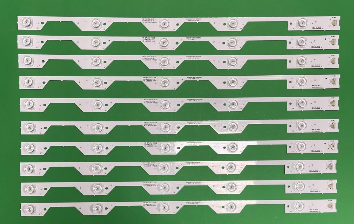 Led backlight strip for tv TCL 55" set 10pcs X 55HR330M05A5 V1 , 4C-LB5505-HR01J , 4C-LB5504-HR3 , 6V 525MM , 5LED