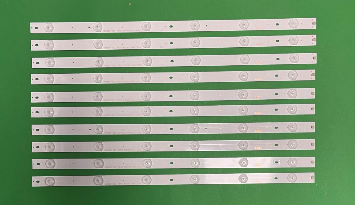Led backlight strip for tv HISENSE 48" set 10pcs X HD480DF-B32 RSAG7.820.5921 , 6LED , 3V , 485MM