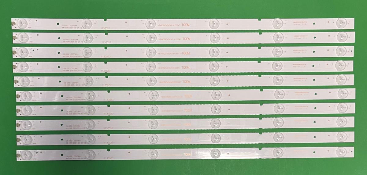 Led backlight strip for tv HISENSE 48" set 10pcs X HE48MLZMUZ3407205647 HD480DF-B31 HD480DF-B37 RSAG7.820.5639 , 6LED , 3V , 530MM