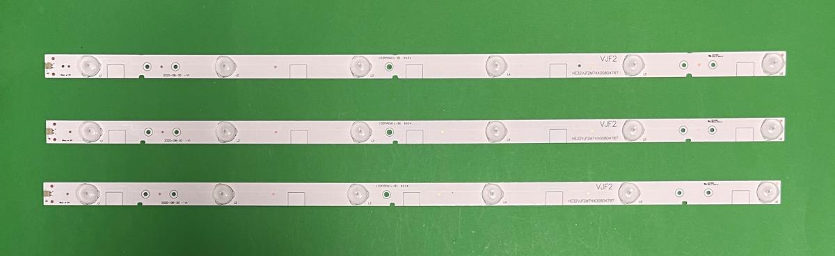 Led backlight strip for tv HISENSE 32" set 3pcs X HE32VJF2M74X00804787 , 6LED , 6V