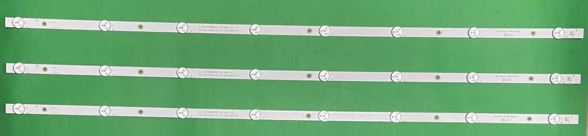 Led backlight strip for tv CHANGHONG / GHIA43" set 3pcs X MS-L2141 V1 , 8LED , 3V , 825MM