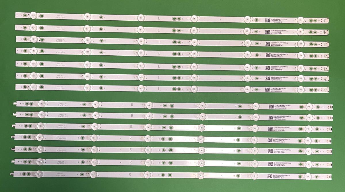 Led backlight strip for tv PHILIPS  65" set  14pcs , 7pcs X LB65047 V0_01 6LED & 7pcs X LB65047 V1_01 6LED , 3V