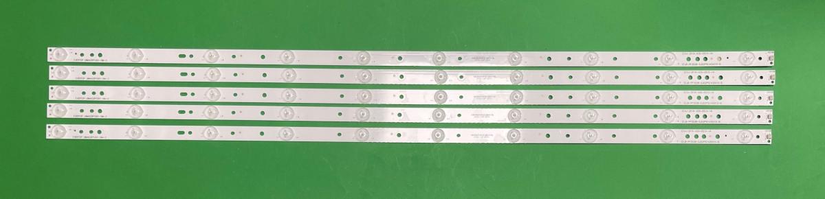 Led backlight strip for tv PHILIPS 43" set   5pcs X LB-PF3528-GJD2P5C435X10-B , GJ-2K16-43-D510-V4 , LBM420P1001-DM-2 , LB43101 V0_01 LB43101 V0_03  ,  10LED , 3V , 843MM