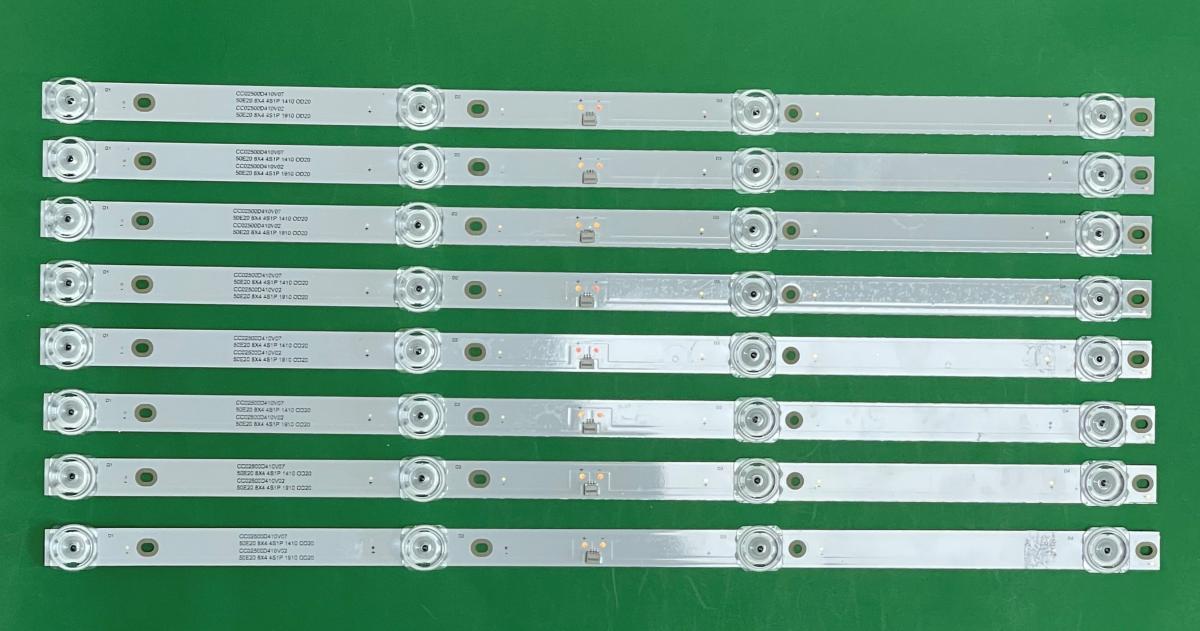 Led backlight strip for tv LG / HISENSE / BAIRD 50"  set 8pcs X MS-L2006 MS-L2327 CC02500D410V02 CC02500D410V07 50E20 8X4 , 4LED , 6V , 410MM