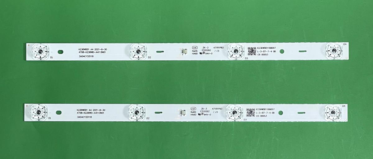 Led backlight strip for tv MANTA 24" set 2pcs X K236WDD1 A4  4708-K236WD-A4113N01 , 4LED , 3V , 330MM ,