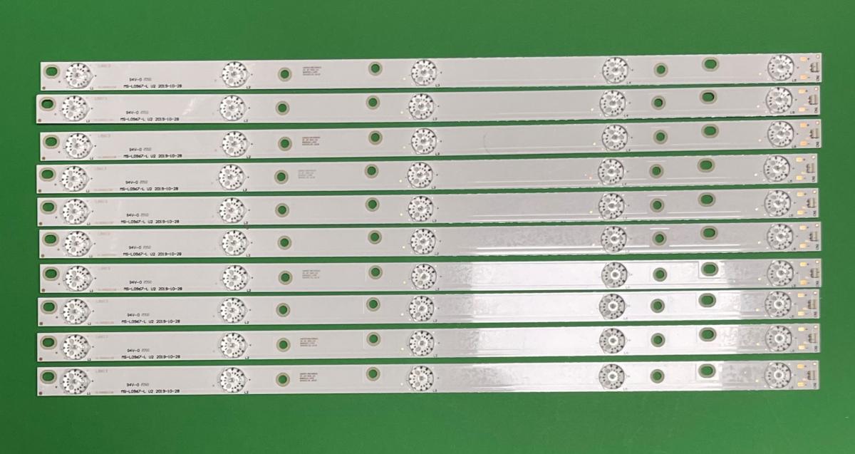 Led backlight strip for tv AKAI 50" set 10pcs X MS-L0967-L V2 V3 V4 R72-50D04-017-13 21MQ300D , 5LED , 6V