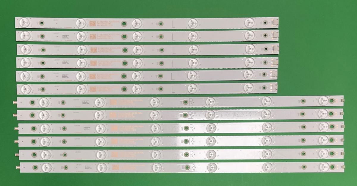 Led backlight strip for tv PHILIPS  48" set 12pcs , 6pcs X LB48015-R / LB48015 V1_00 , 6LED , 3V , 534MM & 6pcs X LB48015-L / LB48015 V0_00 10BZ05DL43030J05L 3B7450001EA0 BDL4830QL , 5LED , 3V , 425MM