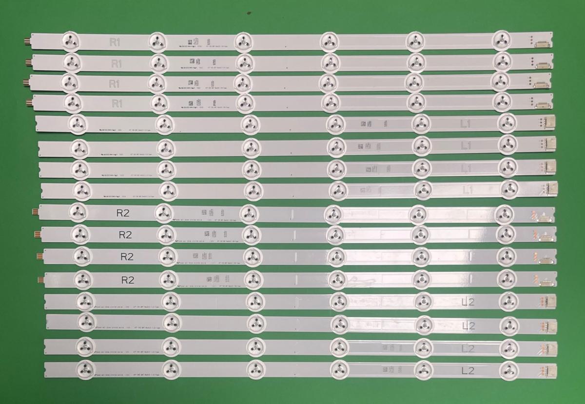 Led backlight strip for tv LG 47" V15 DRT REV0.5 / V15 DRT REV0.6  set 16pcs , 4pcs X  47" V15 DRT REV0.5 1 L1 & 4pcs X 47" V15 DRT REV0.5 1 R1  & 4pcs X 47" V15 DRT REV0.5 1 L2 & 4pcs X 47" V15 DRT REV0.5 1 R2 , 6916L-1933A / 6916L-1935A / 6916L-2112A / 6916L-2113A