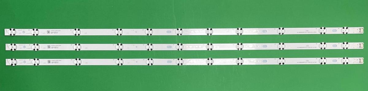Led backlight strip for tv PANDA 43" set 3pcs X HL-99430CSP1313-1101S-01 , 11LED , 3V , 729MM ,