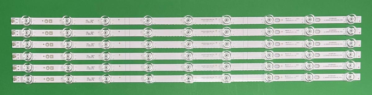 Led backlight strip for tv SHARP / HISENSE 65" set 6pcs X JL.D65091330-003AS-M_V02 / CRH-BX65X1U813030T060999P-REV1.2 M / SVH650AH8  , 9LED , 615MM