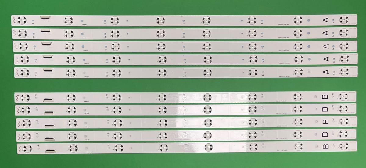 Led backlight strip for tv HISENSE 65" set 10pcs , 5pcs X 650LED LD_A-TYPE_V00_160321 , 8LED , 700MM  & 5pcs X 650LED LD_B-TYPE_V00_160321 , 8LED , 700MM ,