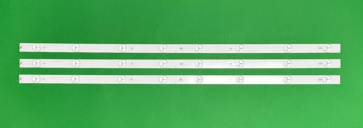 Led backlight strip for tv MANTA / TCL 32" set 3pcs X JL.D32081235-057AS-M 4C-LB320T 32HA3103 LK315T3HC1K , 8LED , 3V , 610MM ,