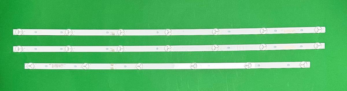 Led backlight strip for tv AKAI 39"/40" set 3pcs , 2pcs X JS-D-JP385DM-071EC , 385DM1000 , MS-L2095A , 7LED , 6V , 730MM & 1pcs X JS-D-JP385DM-062EC , 385DM1000 , MS-L2095B , 6LED , 6V , 670MM ,