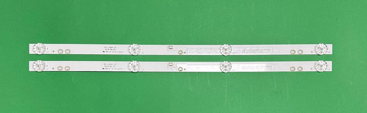 Led backlight strip for tv ECON 24" set 2pcs X MS-L2694 V2 , 4LED , 416MM , 6V ,