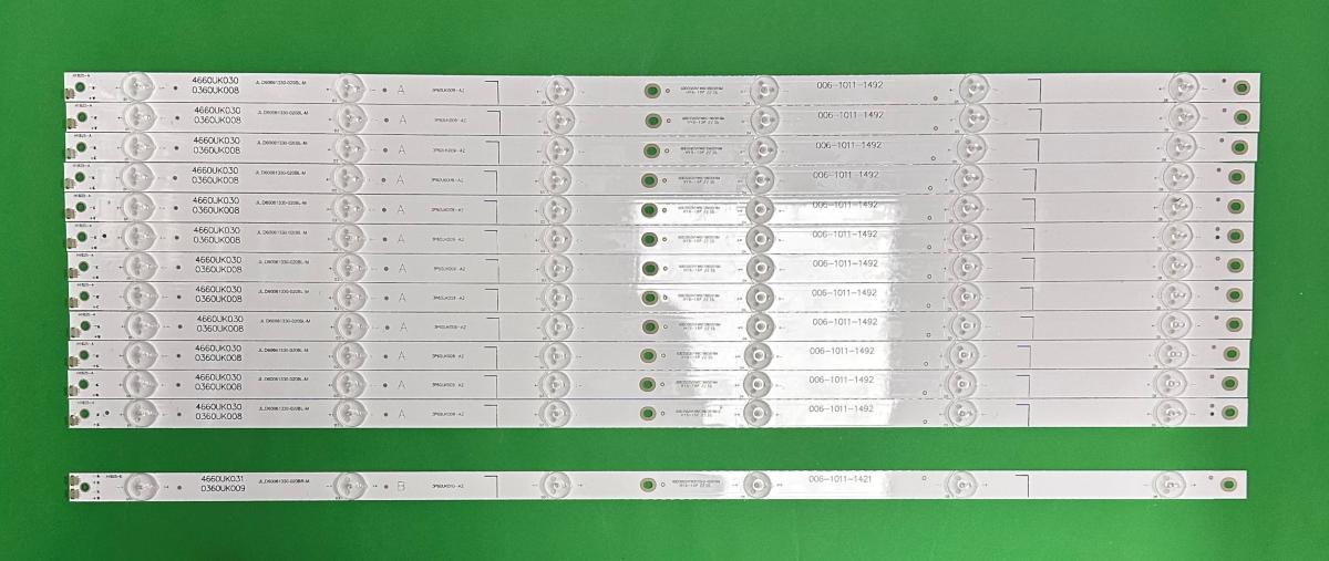 Led backlight strip for tv  SHARP 60" set 13pcs , 12pcs X JL.D60061330-020BL-M , 4660UK030 & 1pcs X JL.D60061330-020BR-M , 4660UK031 , 6LED , 650MM , 3V ,