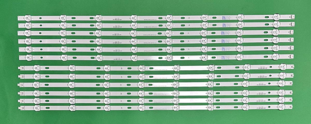Led backlight strip for tv MANTA 60" set 12pcs , 6pcs X SQY60LB_(8+8)X2_MCPCB_V2-A , 8LED , 608MM & 6pcs X SQY60LB_(8+8)X2_MCPCB_V2-B , 8LED , 608MM ,