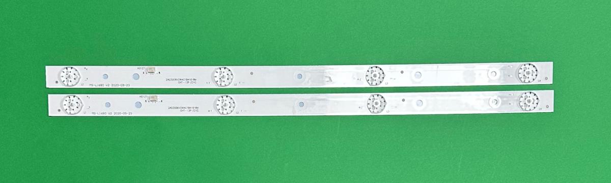 Led backlight strip for tv HISENSE 24" set 2pcs X MS-L1680 V2 24D3006V2W4C1B41618M , 4LED , 6V , 416MM ,