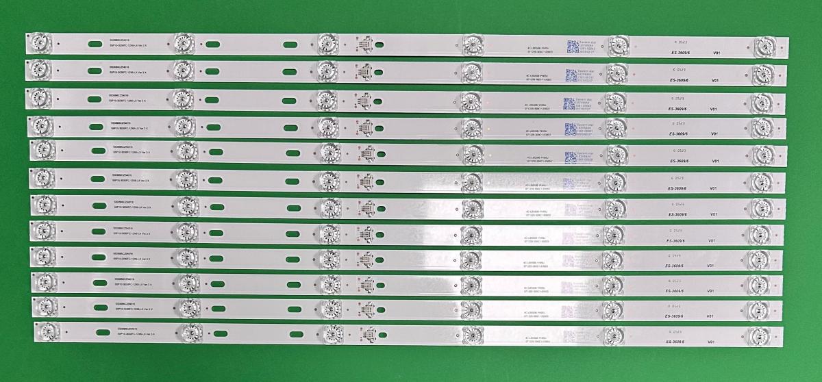 Led backlight strip for tv TCL 55" set 12pcs x 55P10-3030FC-12X6-LX Ver.3 4C-LB5506-YH09J 55D6B6CZ54016  , 6LED , 537MM , 6V , white light ,