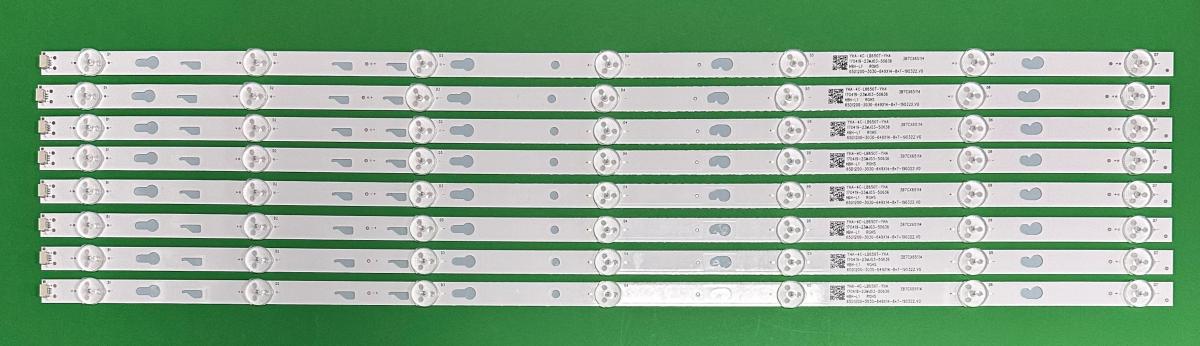 Led backlight strip for tv TCL 65" set 8pcs X TCL65D07-ZC22AG-03E 303TC650042 65D1200-3030-649X14-8x7-190322  65HR332M07A3  4C-LB650T-HRE , 7LED , 3V , 650MM ,