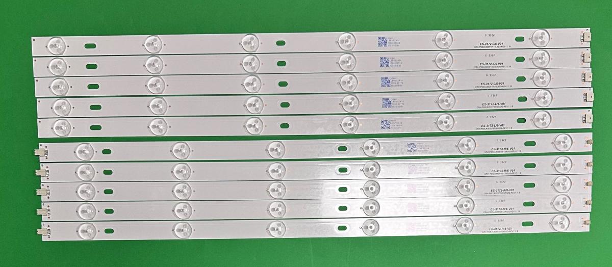 Led backlight strip for tv  SHARP 50"  set 10pcs , 5pcs x CRH-P50CA3535T0512L52Q-REV1.1 B & 5pcs x CRH-P50CA3535T0512R52Q-REV1.1 B , 6LED , 501MM, 3V ,
