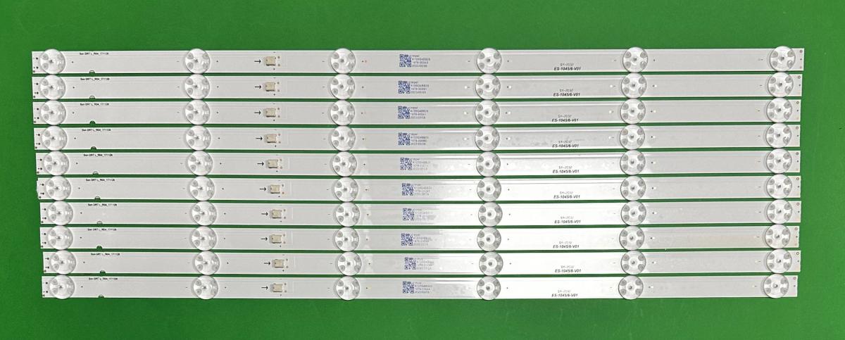 Led backlight strip for tv SONY 55" set 10pcs x DRT L_R04_171128 L3_BCH_L_E5_FAP_S6_1_R1.0_RBF_1.0_LM41-00543A / L3_L_E5_BWP_S6_1_R1.0_SAN_1.0_LM41-00727A  , 6LED , 530MM , 3V ,