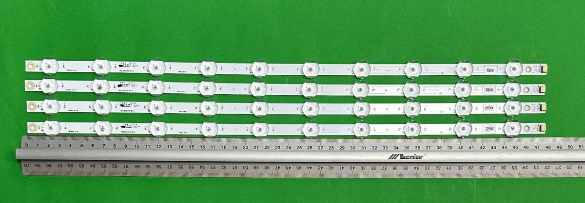 Led backlight strip for tv PHILIPS 50" set 4pcs x LB50084 V0_00 UDULEDLXT010 REV.A , 10LED , 477MM , 3V ,