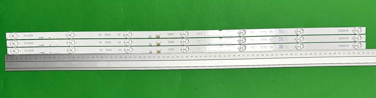 Led backlight strip for tv ELEMENT 40" set 3pcs x HK40D07-ZC22AG-04  HK40D07-ZC22AG-06 303HK400038 303HK400038 HK40D07-ZC22AG-04 E2sw3918 40PA310E 303HK400040 06-40F1-3X7-755X14 , 7LED , 758MM , 3V ,